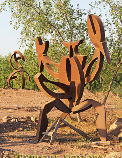 Modern metal art statues in Navojoa, Sonora, Mexico