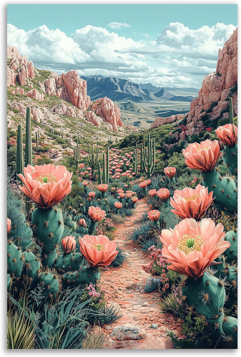 Abstract Cactus Wall Art Poster