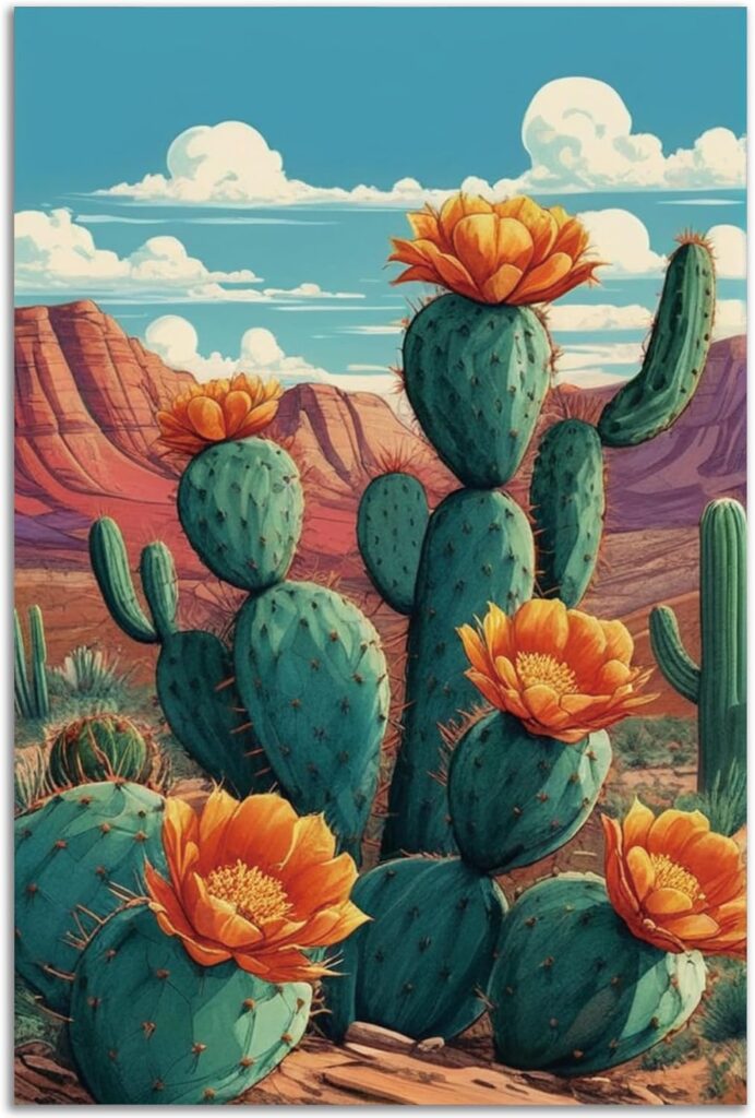Canvas Desert Cactus Print