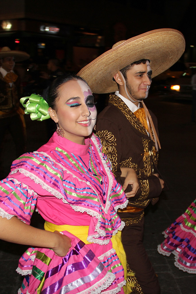 Catrina and Catrin in Day of the Dead Procession